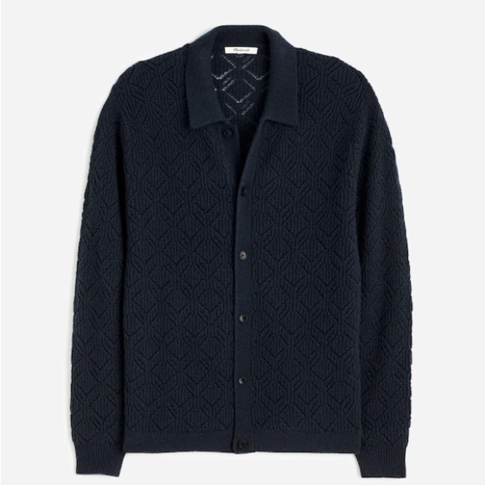 Madewell Men's Dark Blue Cardigan Sweater